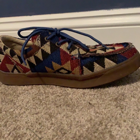 Sunstone moc toe Aztec design shoes size 8.5 worn twice - Picture 5 of 7